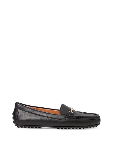LAUREN RALPH LAUREN Loafers BRIONY LEATHER DRIVER
 Black 100% Calfskin