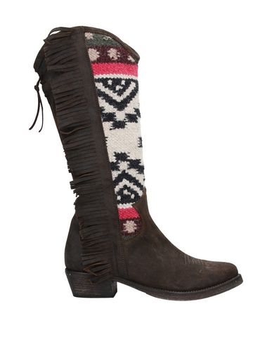 Passion Blanche Knee Boots In Dark Brown