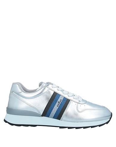 HOGAN Sneakers Silver Leather, Textile fibers, Rubber