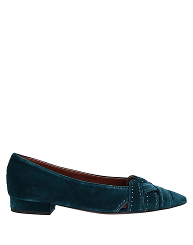 L' AUTRE CHOSE Ballet flats Deep teal Textile fibres