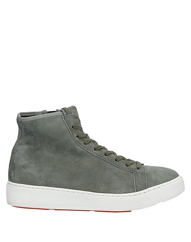 SANTONI Sneakers Military green Soft Leather