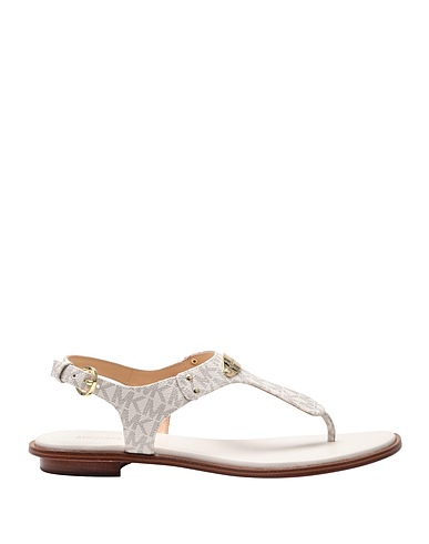 MICHAEL MICHAEL KORS Flip flops MK PLATE THONG
 White 69% PVC - Polyvinyl chloride, 17% Polyester, 13% Cotton, 1% Polyurethane