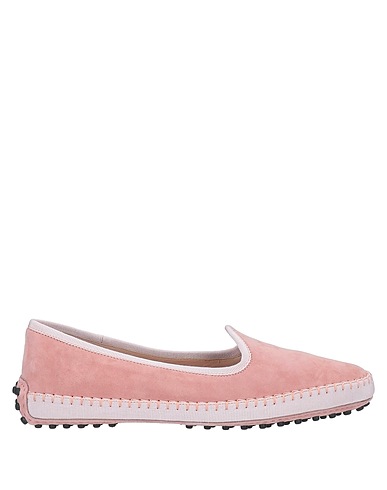 TOD'S Loafers Antique rose Soft Leather, Textile fibers