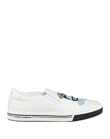 DOLCE&GABBANA Sneakers White Soft Leather, Textile fibers