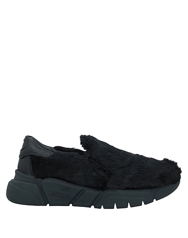 LOVE MOSCHINO Sneakers Nero Materiale in pelo sintetico, Pelle