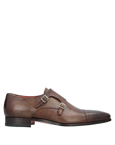 SANTONI Loafers Dark brown Soft Leather