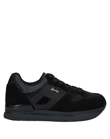 HOGAN Sneakers Black Leather, Textile fibres