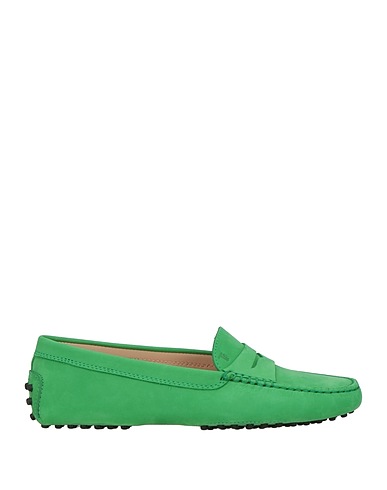 TOD'S Loafers Green Leather
