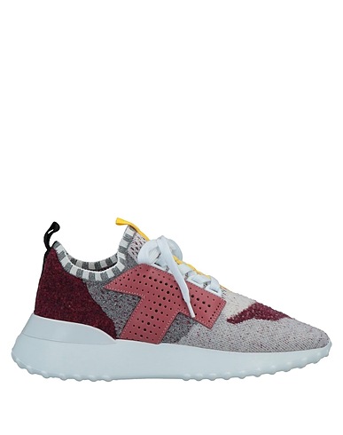 TOD'S Sneakers Light grey Leather, Textile fibers