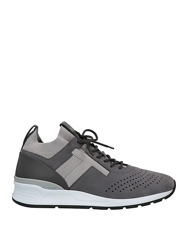 TOD'S Sneakers Grey Leather, Elastic fibres