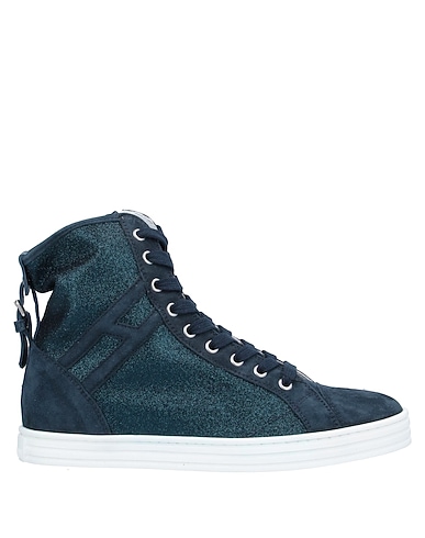 HOGAN REBEL Sneakers Midnight blue Leather, Textile fibers