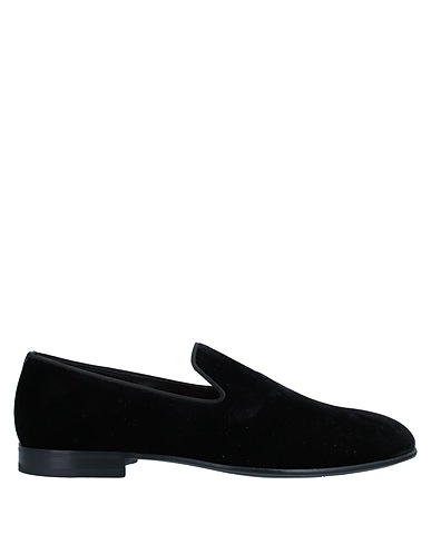 SANTONI Loafers Black Textile fibres
