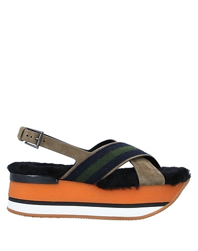 HOGAN Sandali Verde militare Pelle