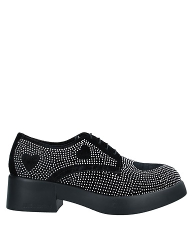 LOVE MOSCHINO Laced shoes Black Textile fibres
