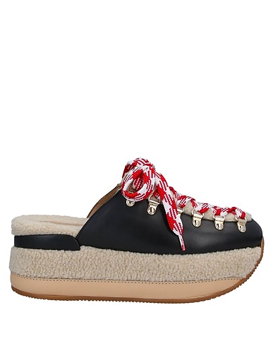 HOGAN Mules and clogs Black Soft Leather, Shearling