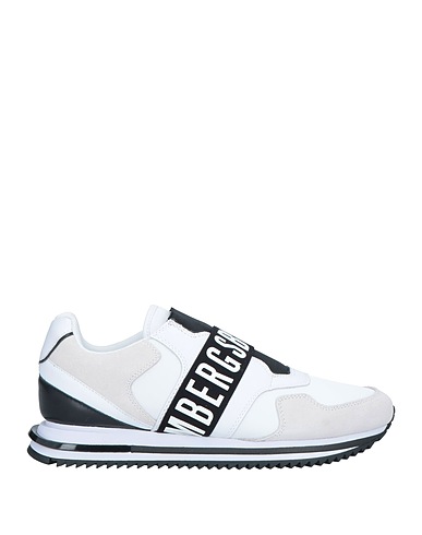 BIKKEMBERGS Sneakers White Leather, Textile fibres