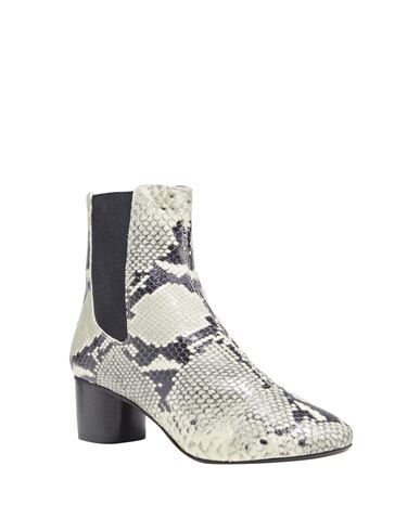 Isabel Marant Women's Danae Python-embossed Leather Ankle Boots In White