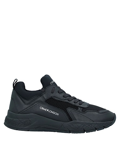 CRIME London Sneakers Black Soft Leather, Textile fibers