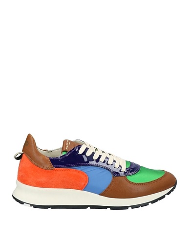 PHILIPPE MODEL Sneakers Green Leather, Textile fibers