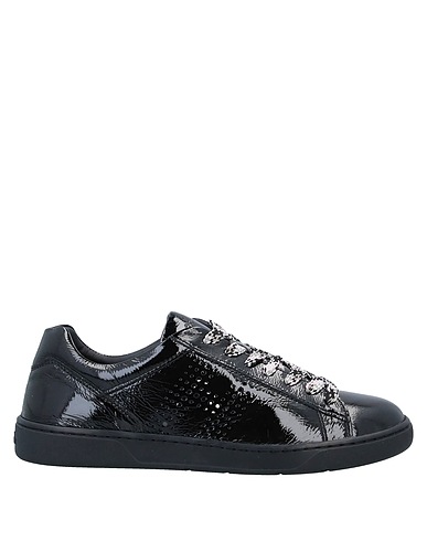 HOGAN Sneakers Black Leather, Textile fibres