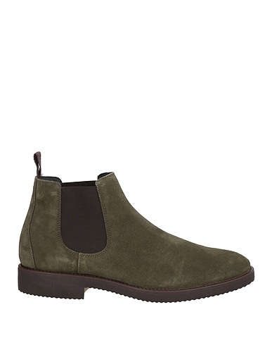 ANTICA CUOIERIA Stiefelette Militärgrün Leder, Elastische Fasern