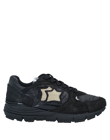 ATLANTIC STARS Sneakers Black Leather, Textile fibers