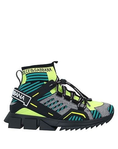 DOLCE&GABBANA Sneakers Yellow 40% Polyester, 35% Calfskin, 10% Polyamide, 10% Viscose, 5% Elastane