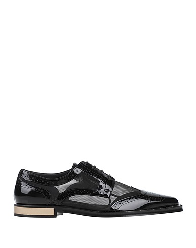 DOLCE&GABBANA Laced shoes Black 61% Calfskin, 39% Polyamide