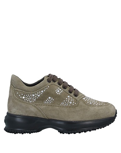 HOGAN Sneakers Military green Leather