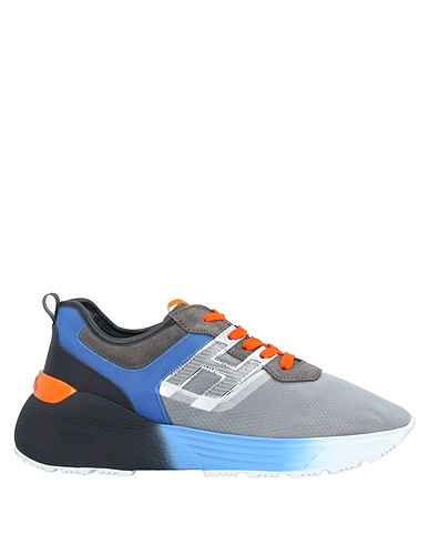 HOGAN Sneakers Grey Leather, Textile fibers