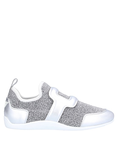 ROGER VIVIER Sneakers Silber Leder, Gewebefasern