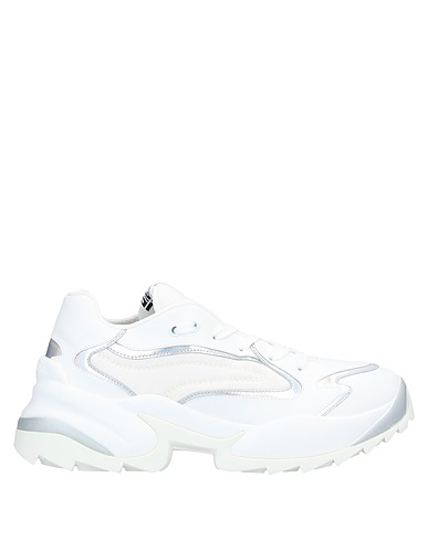 SERGIO ROSSI Sneakers White Soft Leather, Textile fibres
