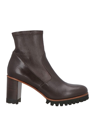 TRUMAN'S Ankle boot Dark brown Calfskin
