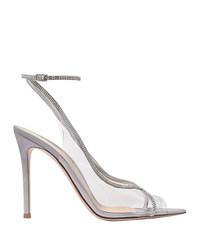 GIANVITO ROSSI Sandals Light grey Leather, Rubber