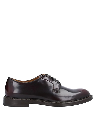 DOUCAL'S Laced shoes Burgundy Soft Leather
