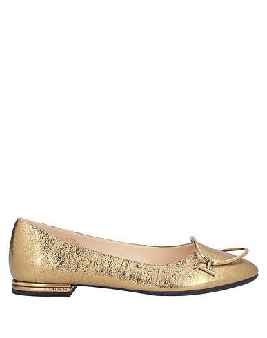 TOD'S Ballet flats Gold Leather