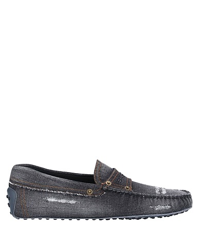 TOD'S Loafers Charcoal Textile fibres
