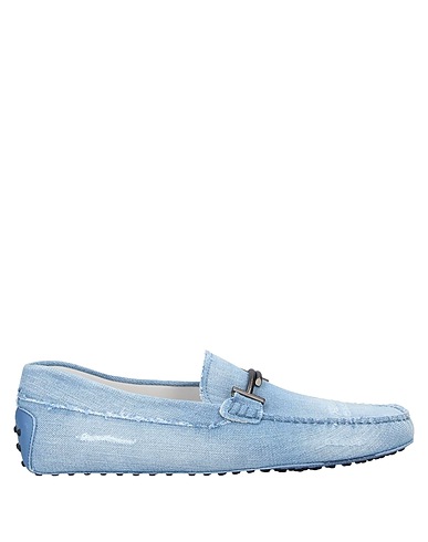 TOD'S Loafers Azure Textile fibers