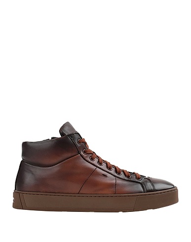 SANTONI Sneakers Brown Soft Leather