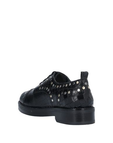 Shop Paola Ferri Woman Lace-up Shoes Black Size 7 Soft Leather
