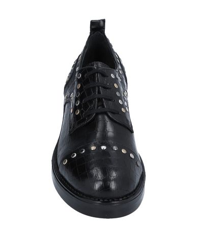 Shop Paola Ferri Woman Lace-up Shoes Black Size 7 Soft Leather