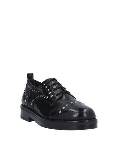 Shop Paola Ferri Woman Lace-up Shoes Black Size 7 Soft Leather