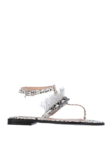 PATRIZIA PEPE Flip flops Ivory Soft Leather