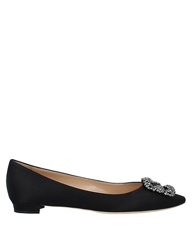 MANOLO BLAHNIK Ballet flats Black Textile fibres