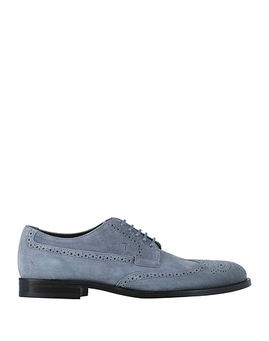 TOD'S Laced shoes Slate blue Leather