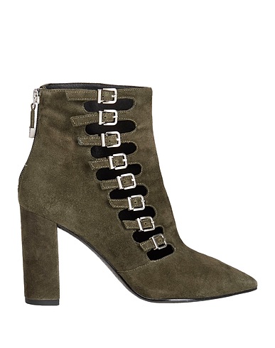 WHAT FOR Stivaletti Verde militare Pelle