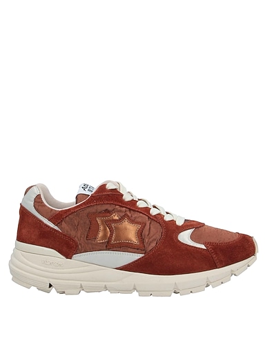ATLANTIC STARS Sneakers Brown Leather, Textile fibers