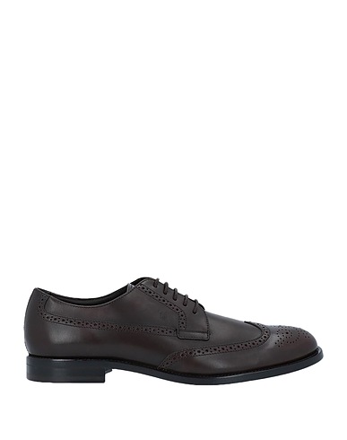 TOD'S Laced shoes Dark brown Soft Leather