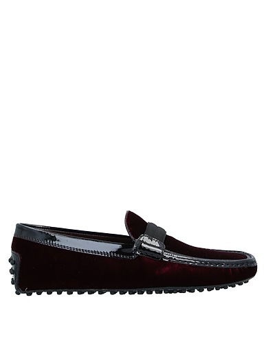 TOD'S Loafers Garnet Leather, Textile fibers