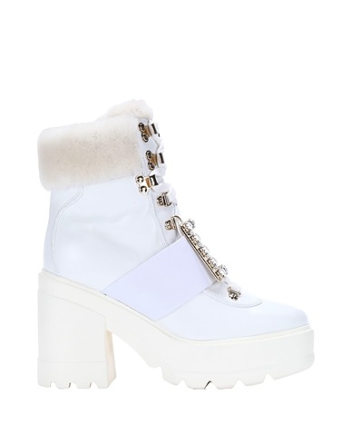 ROGER VIVIER Μποτάκι Λευκό Δέρμα, Μουτόν
